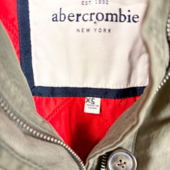 Vintage Y2K Abercrombie & Fitch Green Fur Green Canvas Utility Jacket Coat L - Picture 5 of 7